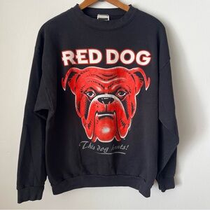 Red Dog Beer Brewery College Vintage Big Logo Graphic Bulldog Tultex L Crewneck